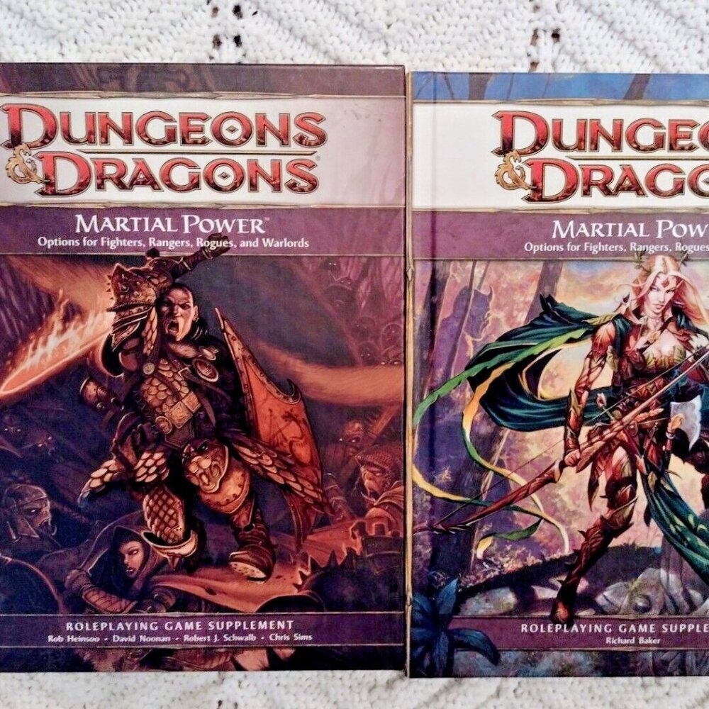 Dungeons and Dragons D&D 4th Edition Martial & Martial Power 2 Lot Hardcover